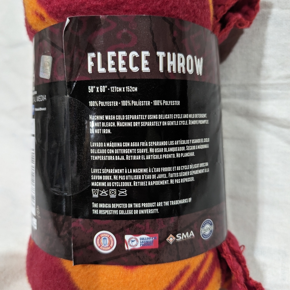 Virginia Tech Fleece Throw - Picture 2 of 7
